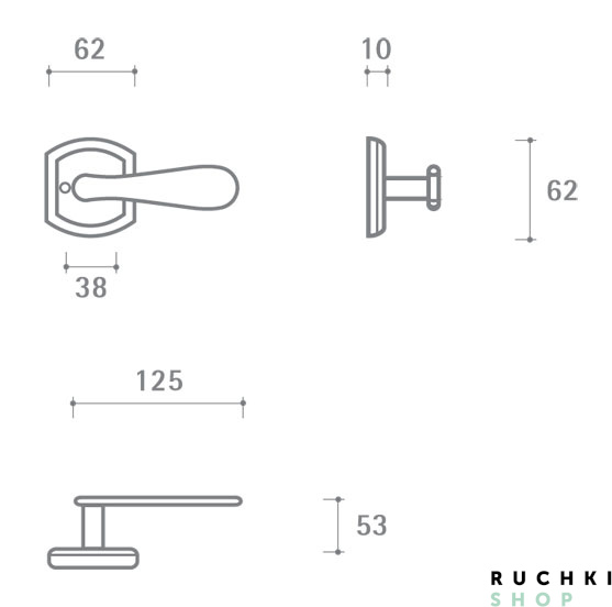 Ручка на розетке Ризарди, Бронза шоколадная, Val de fiori 