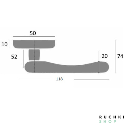 схема ручка на розетке EXA ZIG D1, Матовая бронза, Venezia