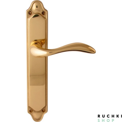 Дверная ручка на планке LAGUNA 132/158, Полированная латунь, Melodia 