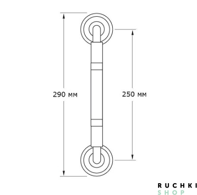 Ручка-скоба LIRICA (ЛИРИКА) 290 мм, Бронза античная, Martinelli 