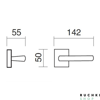 Ручка на розетке Quadrata, Матовая латунь/латунь, Pasini 