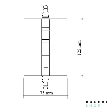 Схема универсальной петли 125*75*3 mm, Античная бронза, Corona