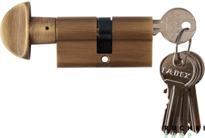 Цилиндр WC 60мм (30-30) ключ/вертушка, Матовая бронза, Melodia