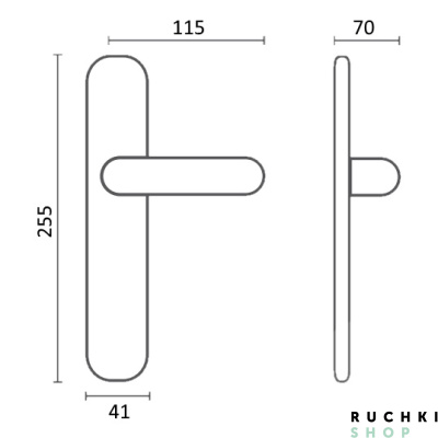 Дверная ручка на планке BETA 294/158, Матовая бронза, Melodia 