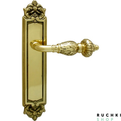 Дверная ручка на планке GEMINI 230/PASS, Полированная латунь, Melodia