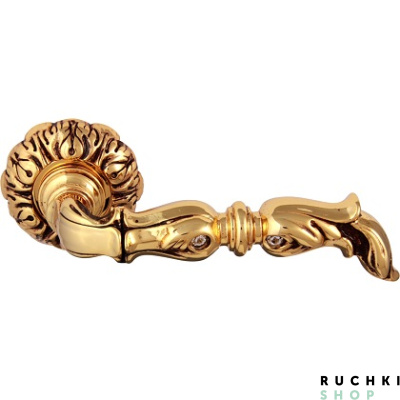 Ручка на розетке JUMANA CRYSTAL 1105, Золото 24К с коричневой патиной / кристалл Swarovski, CLASS