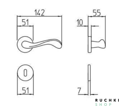Ручка на розетке ANDE, Матовая латунь, Mandelli 