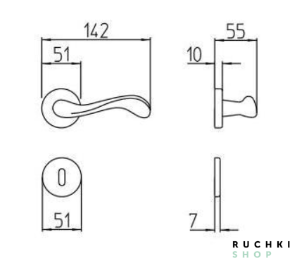 Ручка на розетке ANDE, Матовая латунь, Mandelli 