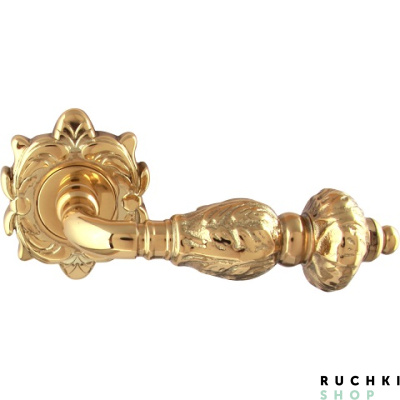 Ручка на розетке 50Z GEMINI (ГЕМИНИ) 230Z, Полированная латунь, Melodia