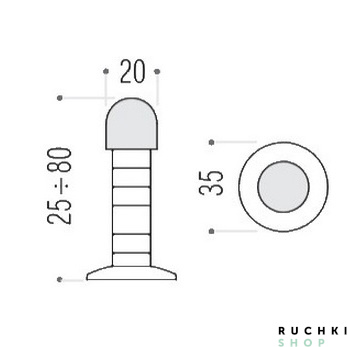 Настенный дверной упор CD312 (25-80 мм) регулируемый, Золото, Colombo  