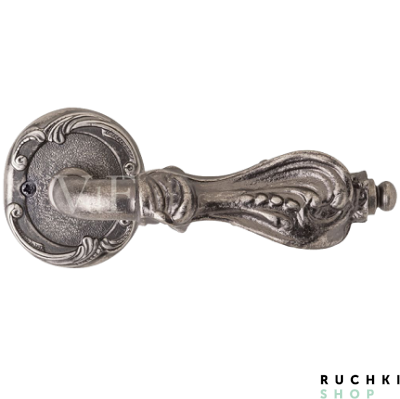 Ручка на розетке Кастелли, Античное серебро,  Val de fiori 