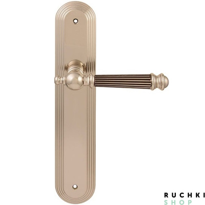 Дверная ручка на планке  VERONICA 102/235, Серебро+коричневый, Melodia 