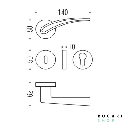 Чертеж ручки Коломбо Блэйзер