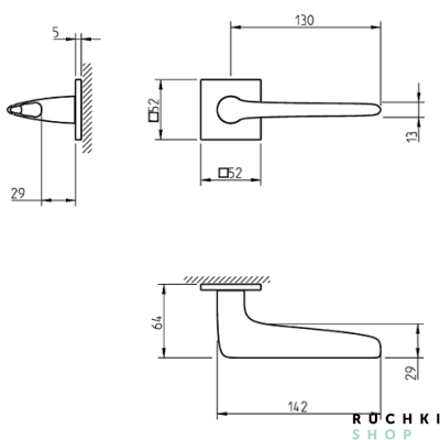 Схема ручка 4164 Тупай в черном цвете