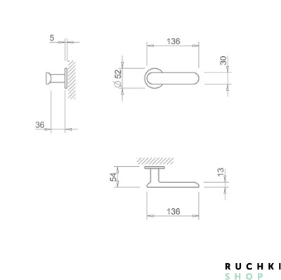 чертеж ручки Тупай 4006