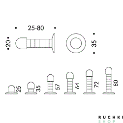 Настенный дверной упор CD312 (25-80 мм) регулируемый, Хром матовый, Colombo  