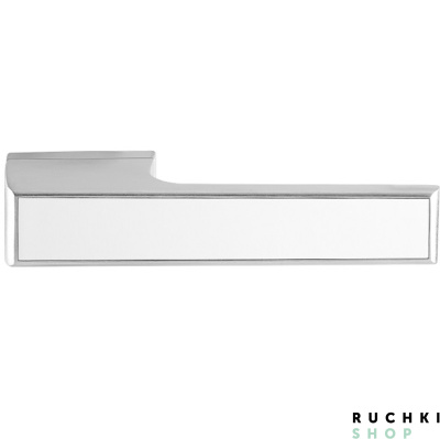 Ручка на прямоугольной розетке MELODY VARIO 3089 RE, Матовый хром  вставка белый глянец Tupai