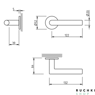 Ручка на розетке 4002 5S 153, Черный матовый, Tupai 