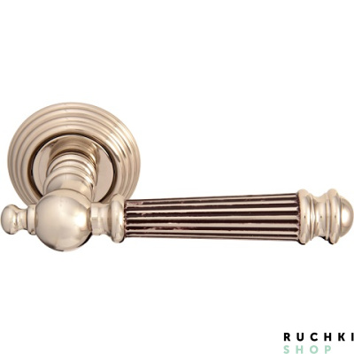 Ручка на розетке 50P VERONICA (ВЕРОНИКА) 102P, Серебро+коричневый, Melodia