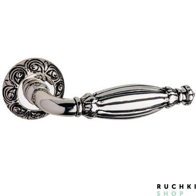 Ручка на розетке QUEEN (КВИН), Серебро с чернением, Pasini 