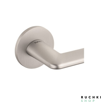 Фото круглая розетка ручка Элиптика от фабрики Тупай в цвете никель матовый