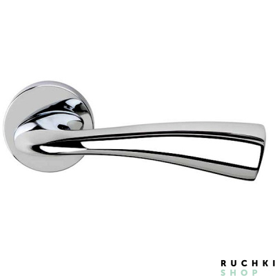 Ручка на розетке Fluo, Полированный хром, DND 