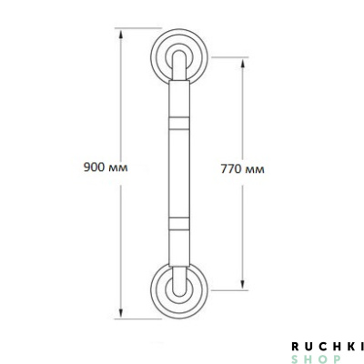 Ручка-скоба IMPERO MT 109 Z (ИМПЕРО) 600 мм, Бронза вестерн, Zermat 