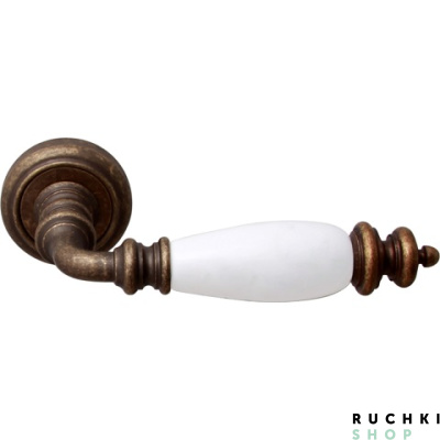 Ручка на розетке 50V SIENA (СИЕНА) 473V, Античная бронза+Керамика, Melodia 