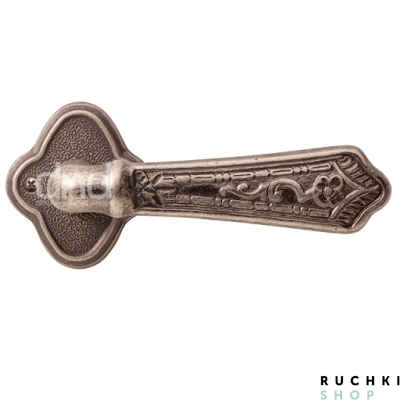 Ручка на розетке Амуаж, Античное серебро,  Val de fiori