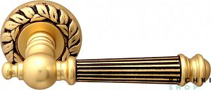 Ручка на розетке 60mm VERONICA (ВЕРОНИКА) 102, Старинная латунь+коричневый, Melodia 