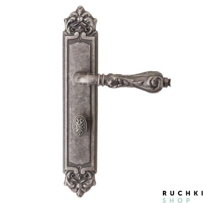 Ручка на планке Наполи с заверткой, Античное серебро, Val de fiori 