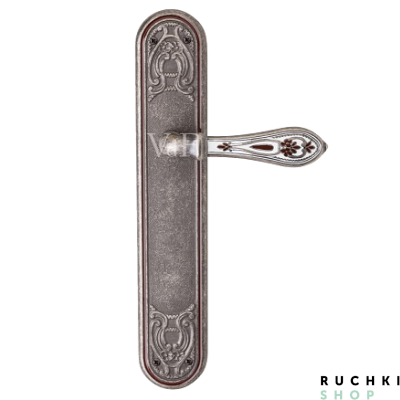 Ручка на планке Белладжио , Античное серебро+эмаль, Val de fiori 