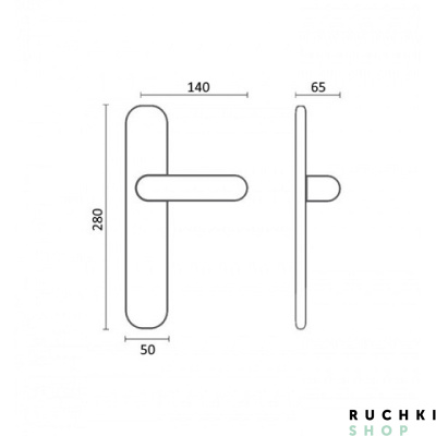 Дверная ручка на планке  VERONICA 102/458, Матовая бронза, Melodia 