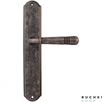 Привлекательная дверная ручка на планке ALFA 293/131, Античное серебро, Melodia