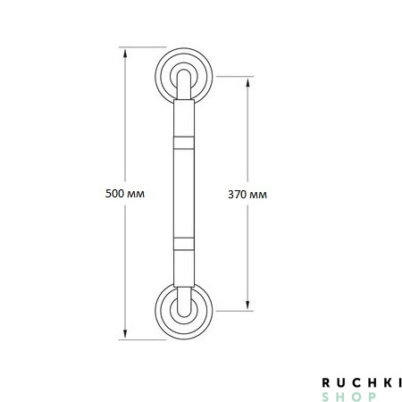 Ручка-скоба IMPERO MT 108 Z (ИМПЕРО) 500 мм, Хром полированный, Zermat 