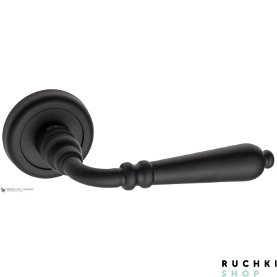 Дверная ручка на круглом основании Fratelli Cattini "NAPOLI" D1-NM матовый черный