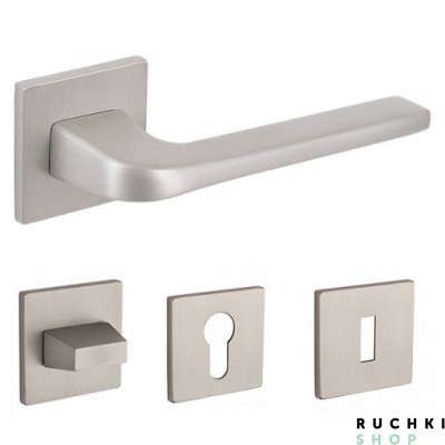 Ручка 4007 никель с фиксатором и накладкой на ключевой цилиндр