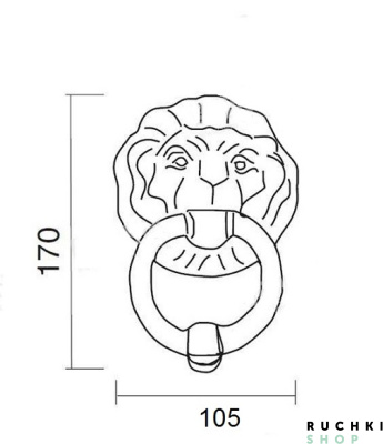 Ручка-гонг LEONE 170*105 мм, Матовый хром, Pasini 