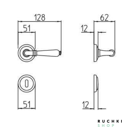 Ручка на розетке SEVILLA, Античный хром, Mandelli 
