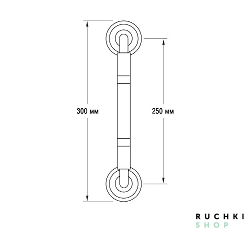 Ручка-скоба LUXOR (ЛЮКСОР) 300 мм, Бронза античная, Zermat 