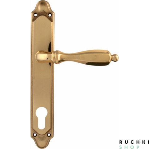 Дверная ручка на планке CAMILLA 298/158, Полированная латунь, Melodia 