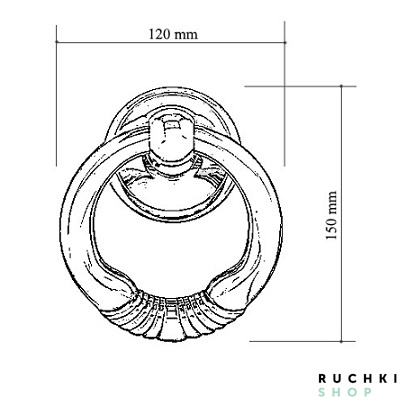 Ручка-гонг MARGARET 120*150 мм, Латунь полированная, Melodia 