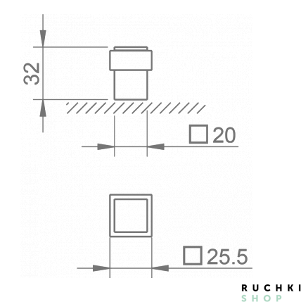 Ограничитель дверной 2617, Никель матовый, Tupai 