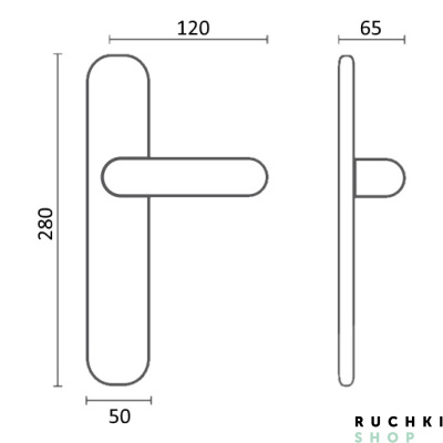 Дверная ручка на планке FIRENZE 458/458, Матовая бронза, Melodia 