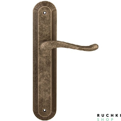 Дверная ручка на планке PALMA 129/235, Античное серебро, Melodia 