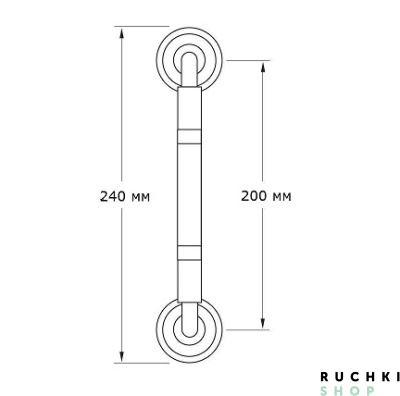 Ручка-скоба LIRICA CORTO (ЛИРИКА КОРТО) 240 мм, Латунь античная, Martinelli 