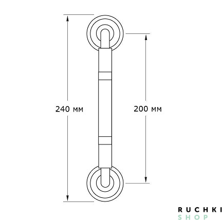 Ручка-скоба LIRICA CORTO (ЛИРИКА КОРТО) 240 мм, Латунь античная, Martinelli 