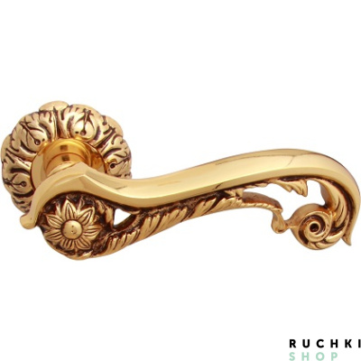 Ручка на розетке JADE 1115, Золото 24К с коричневой патиной, CLASS
