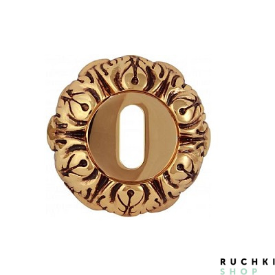 Накладка под ключ буратино J-rose 60мм, Золото 24К с коричневой патиной, CLASS 