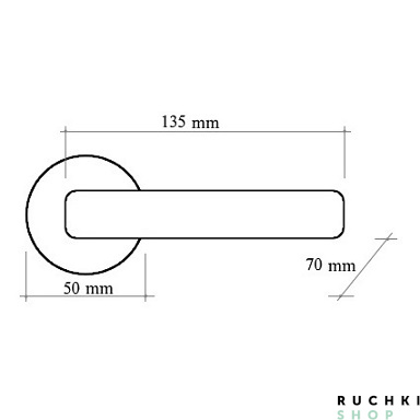 Ручка на розетке 50V RANIA (РАНЬЯ) 290V, Матовый хром/хром, Melodia 